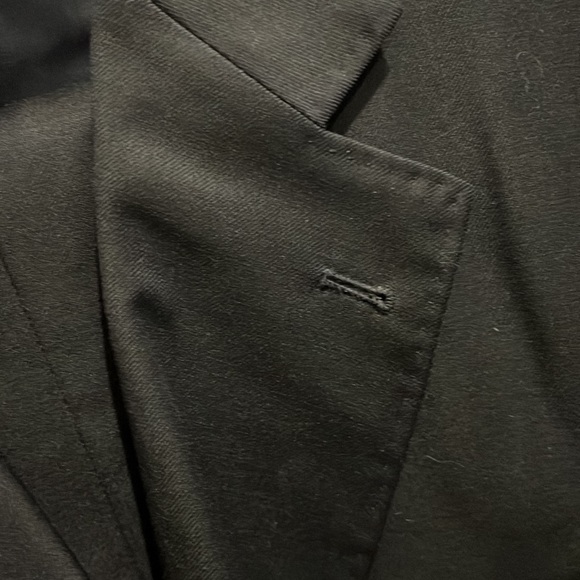 Men’s excellent condition black custom wool suit 44R - Picture 2 of 6